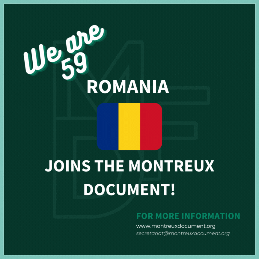 Rumanía declara su participación en el Documento de Montreux