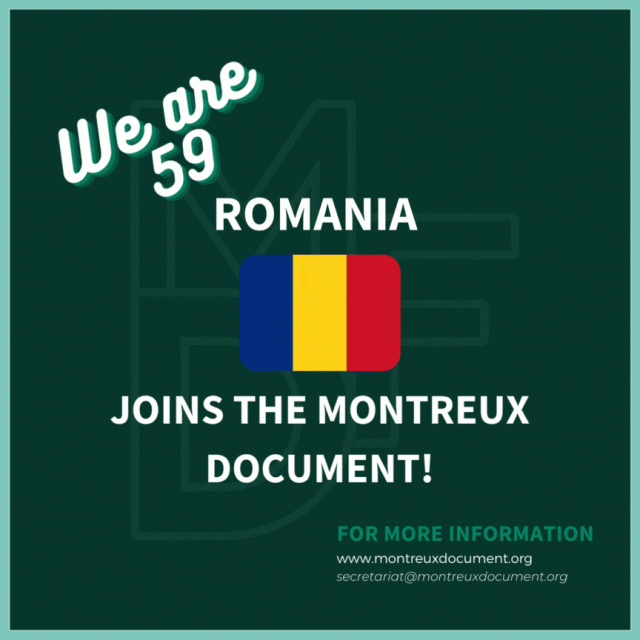 Romania joins the Montreux Document Forum!