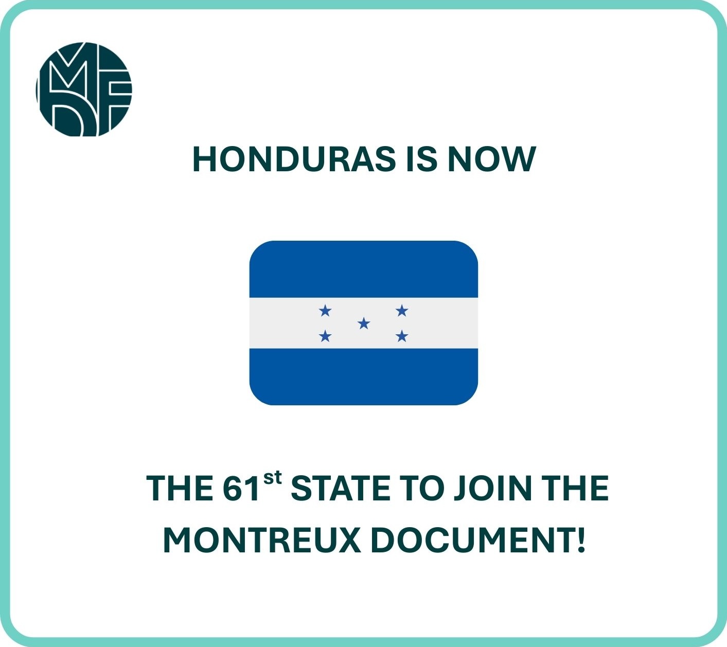 Honduras joins the Montreux Document Forum!