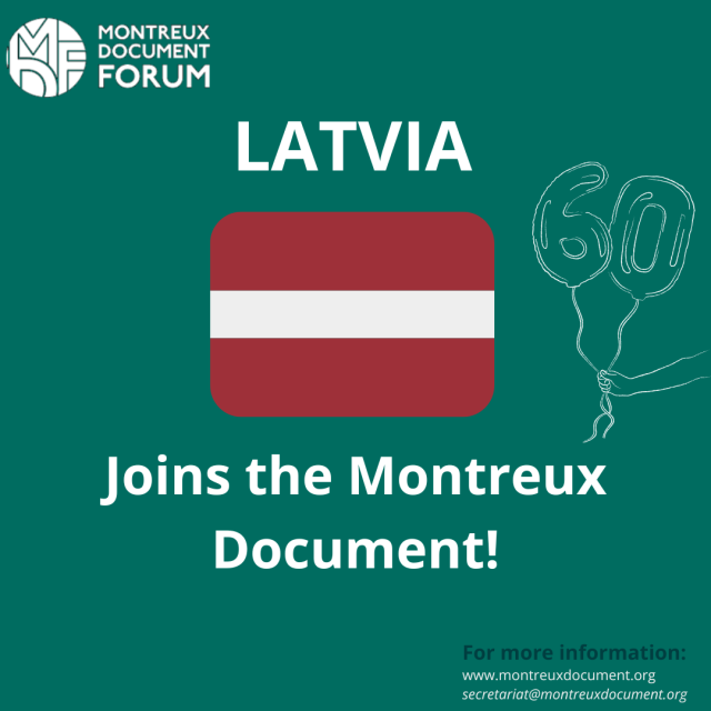 Latvia joins the Montreux Document Forum!