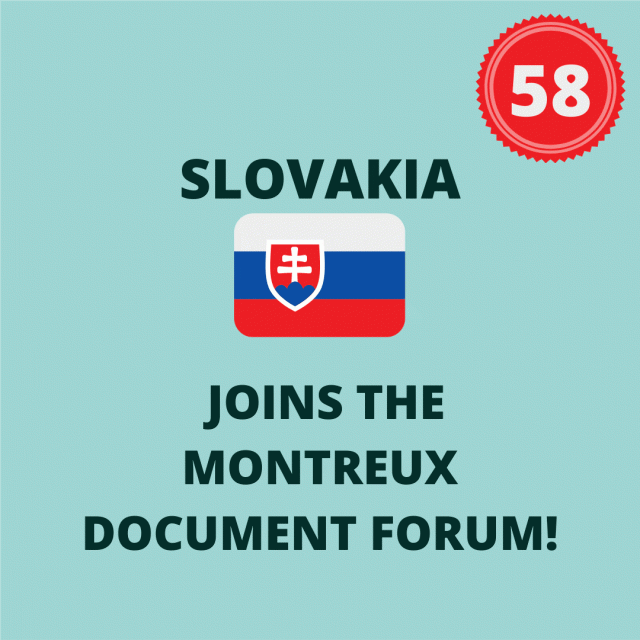 Eslovaquia se une al Foro del Documento de Montreux !