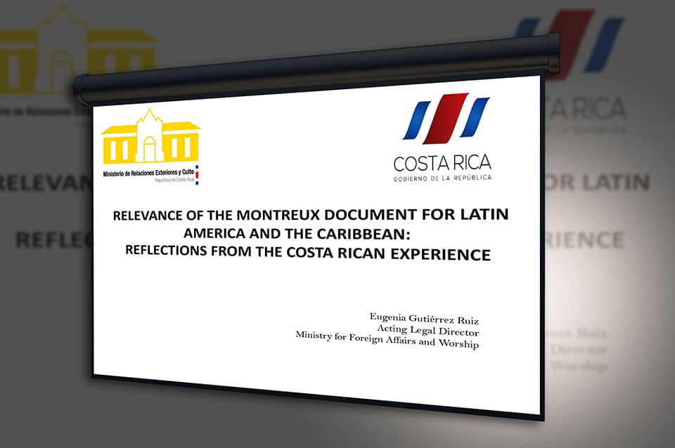 La relevancia del Documento de Montreux para América Latina y el Caribe: reflexiones de la experiencia costarricense